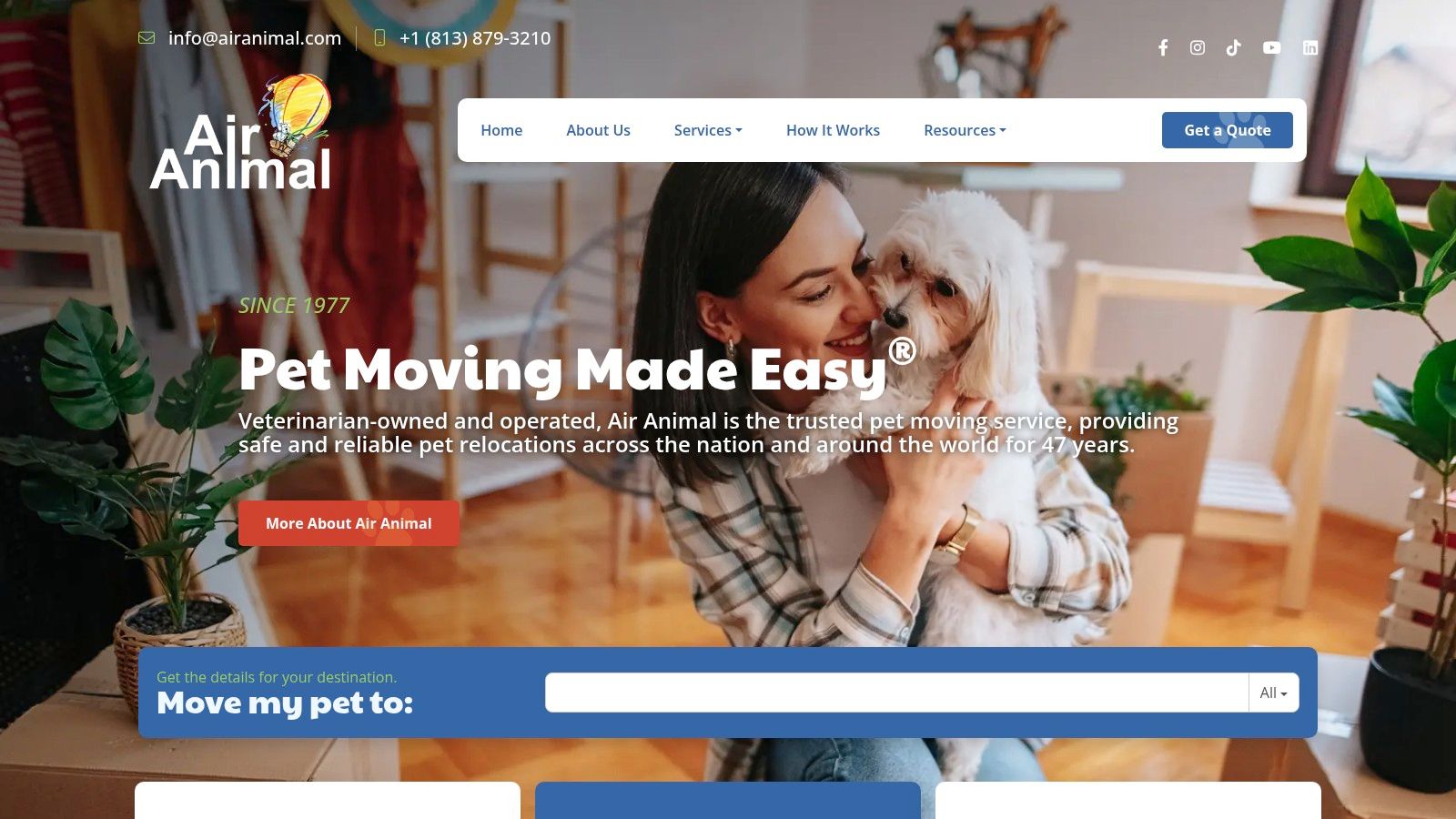 Air Animal Pet Movers (Veterinarian‑Founded, Full‑Service Relocation)