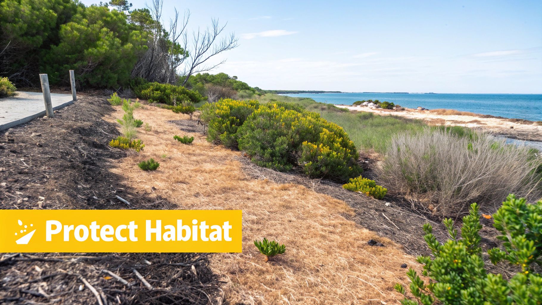 Excavator clearing a block of land with trees and vegetation