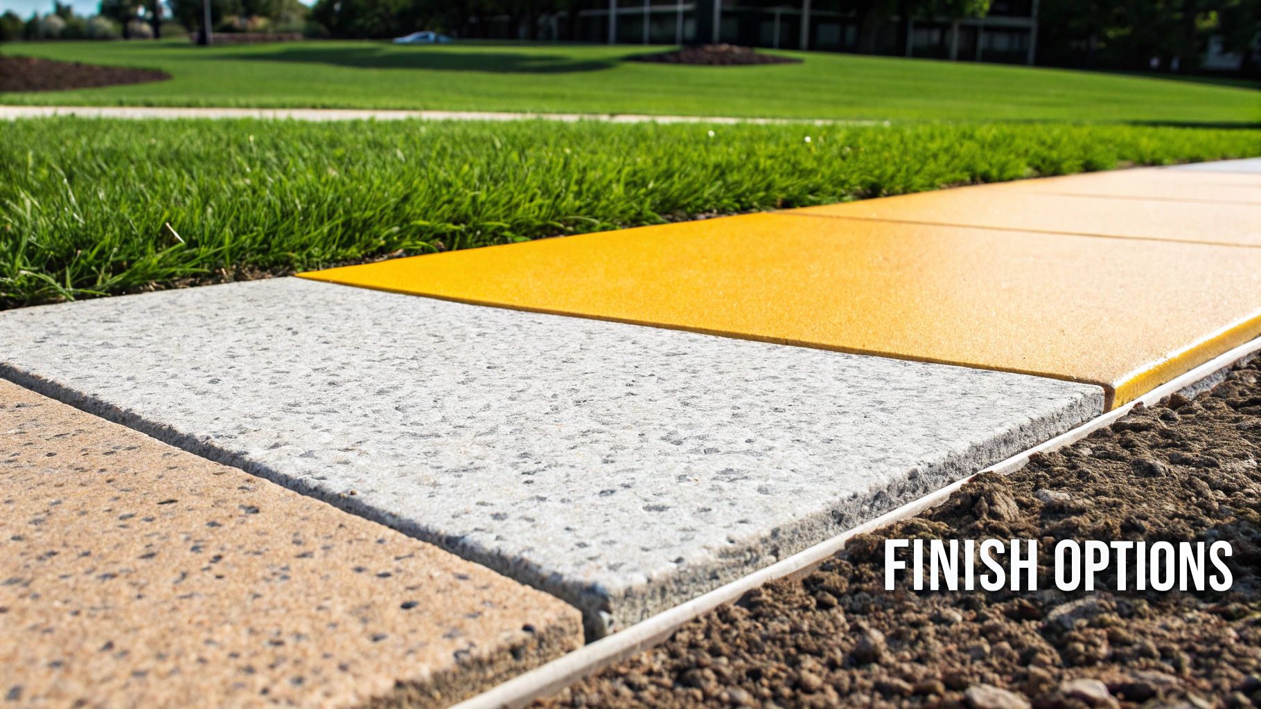A beautiful exposed aggregate concrete finish on a modern outdoor patio.