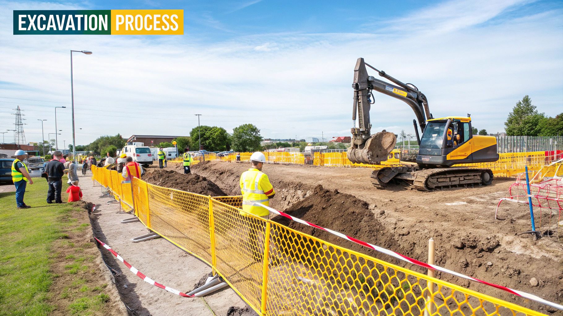 Skilled operator in an excavator carefully digging on a Newcastle site.