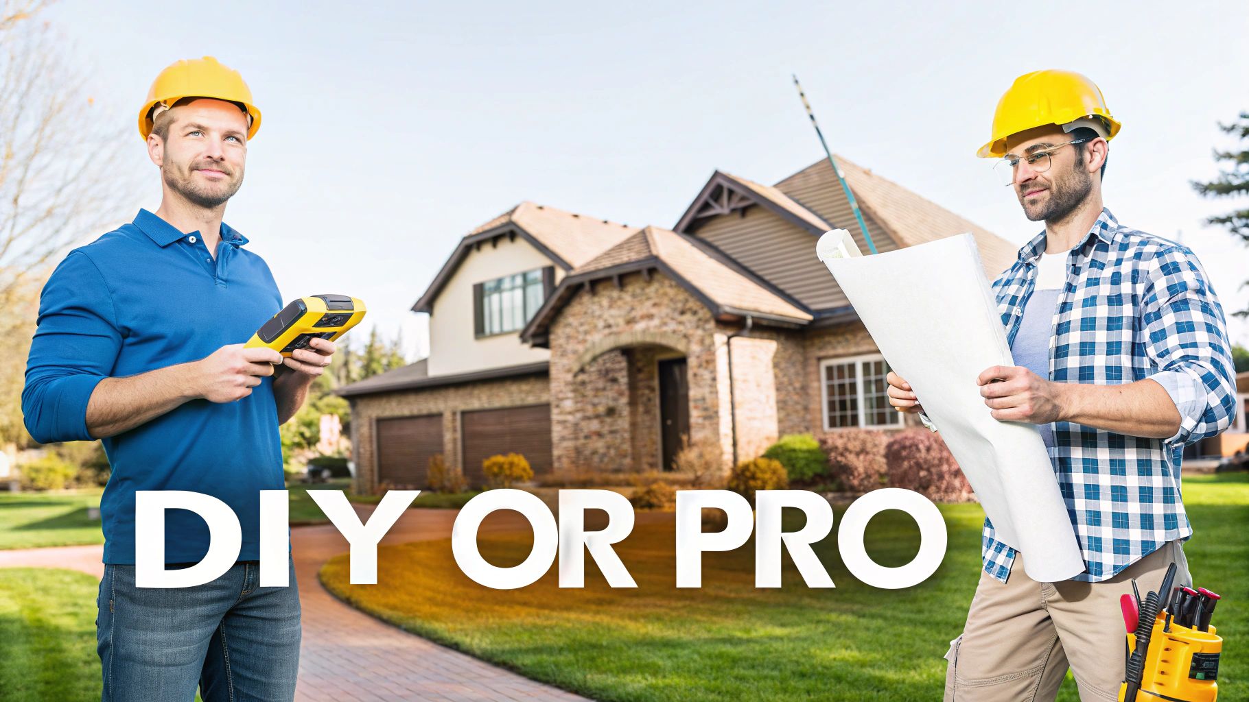 A professional contractor operating an excavator on a residential building site.