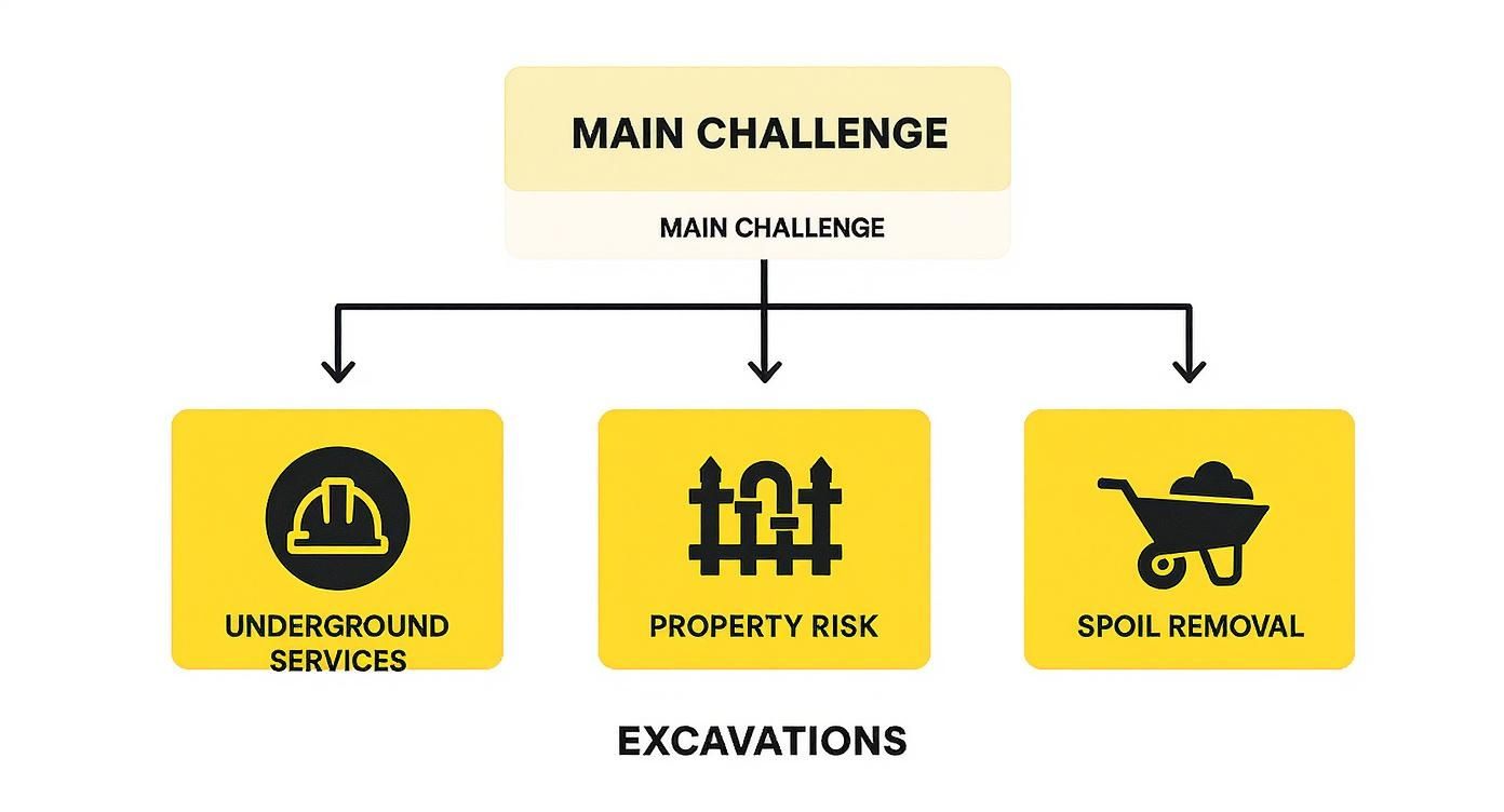 Infographic about tight access excavation