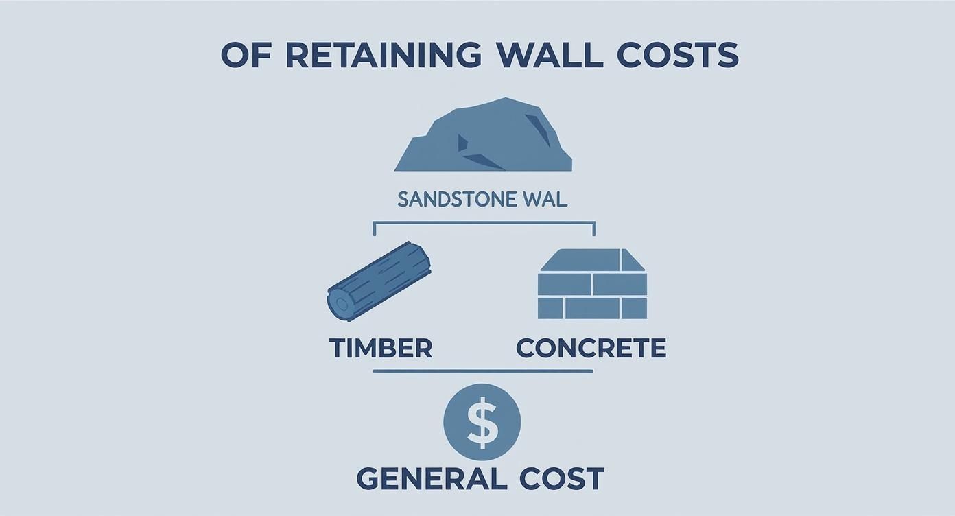 Infographic about sandstone retaining wall cost