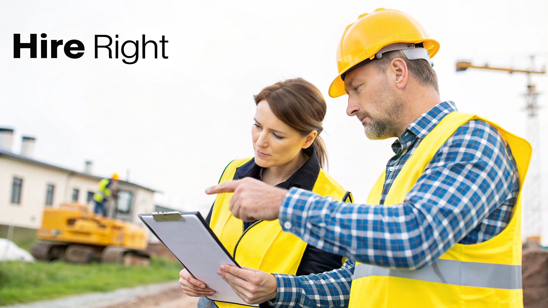 A person asking a question with a question mark icon above their head, with a land clearing scene in the background.