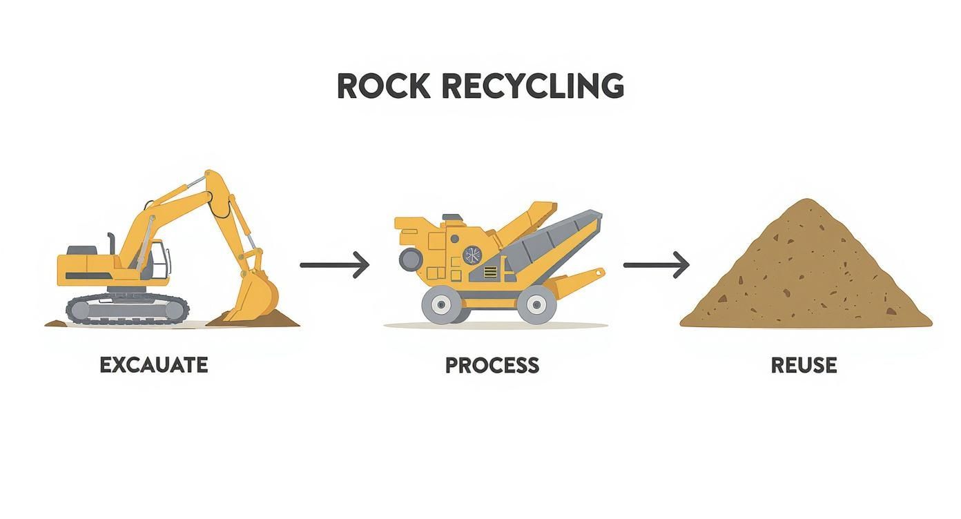Infographic about rock and dirt recycling