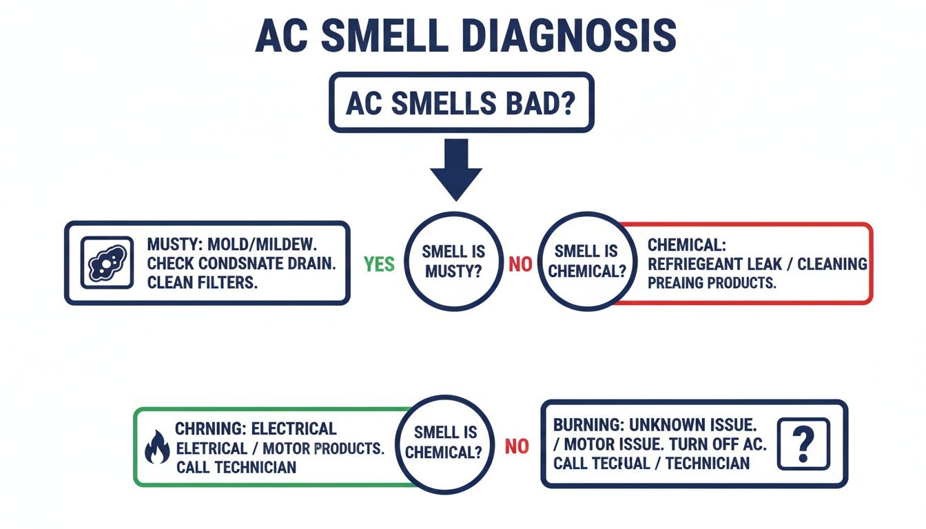 Infographic about why does my air conditioner smell