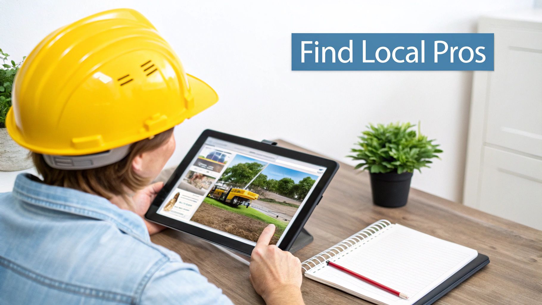 Earthmoving contractor operating an excavator on a construction site.