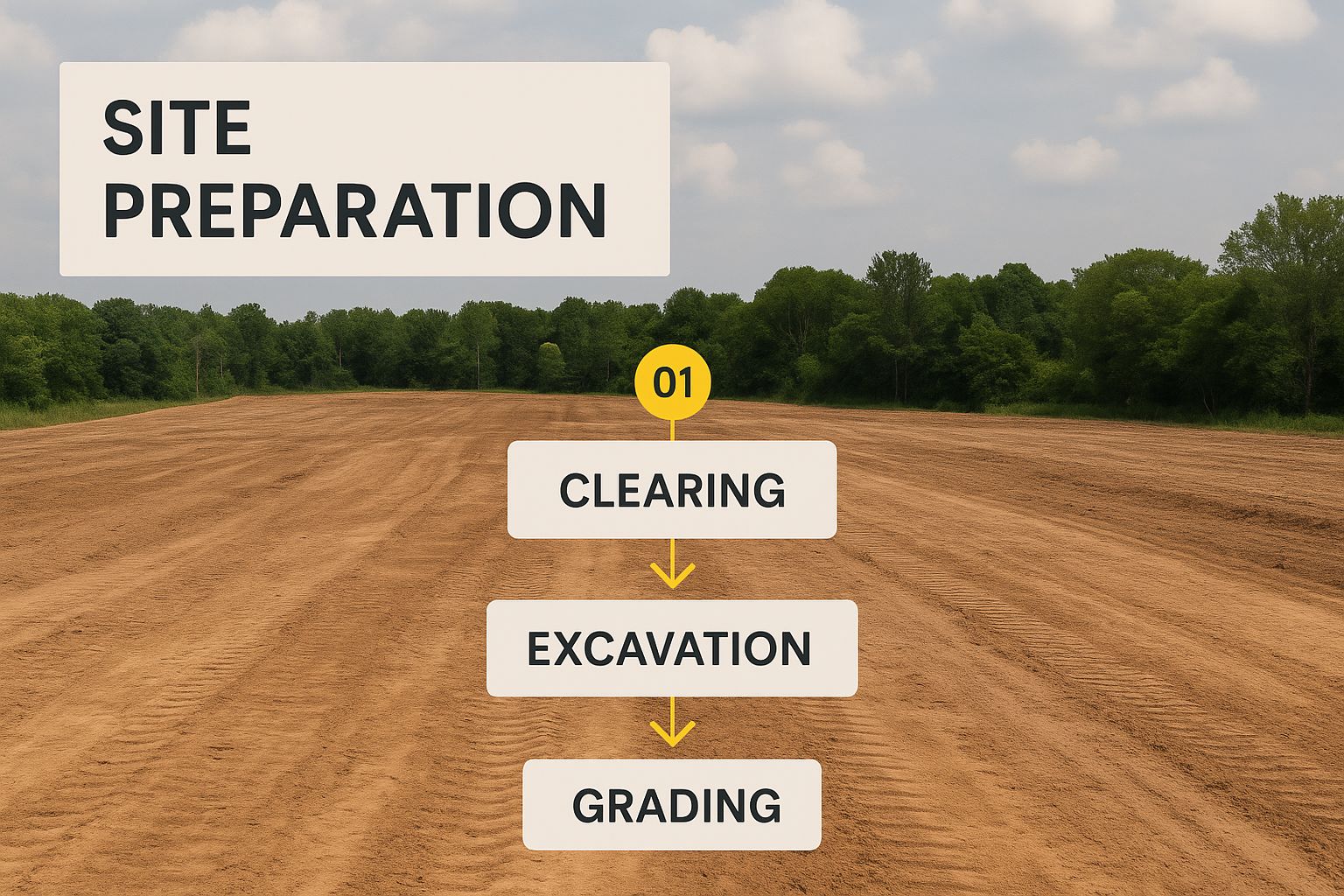 Infographic about site preparation excavation