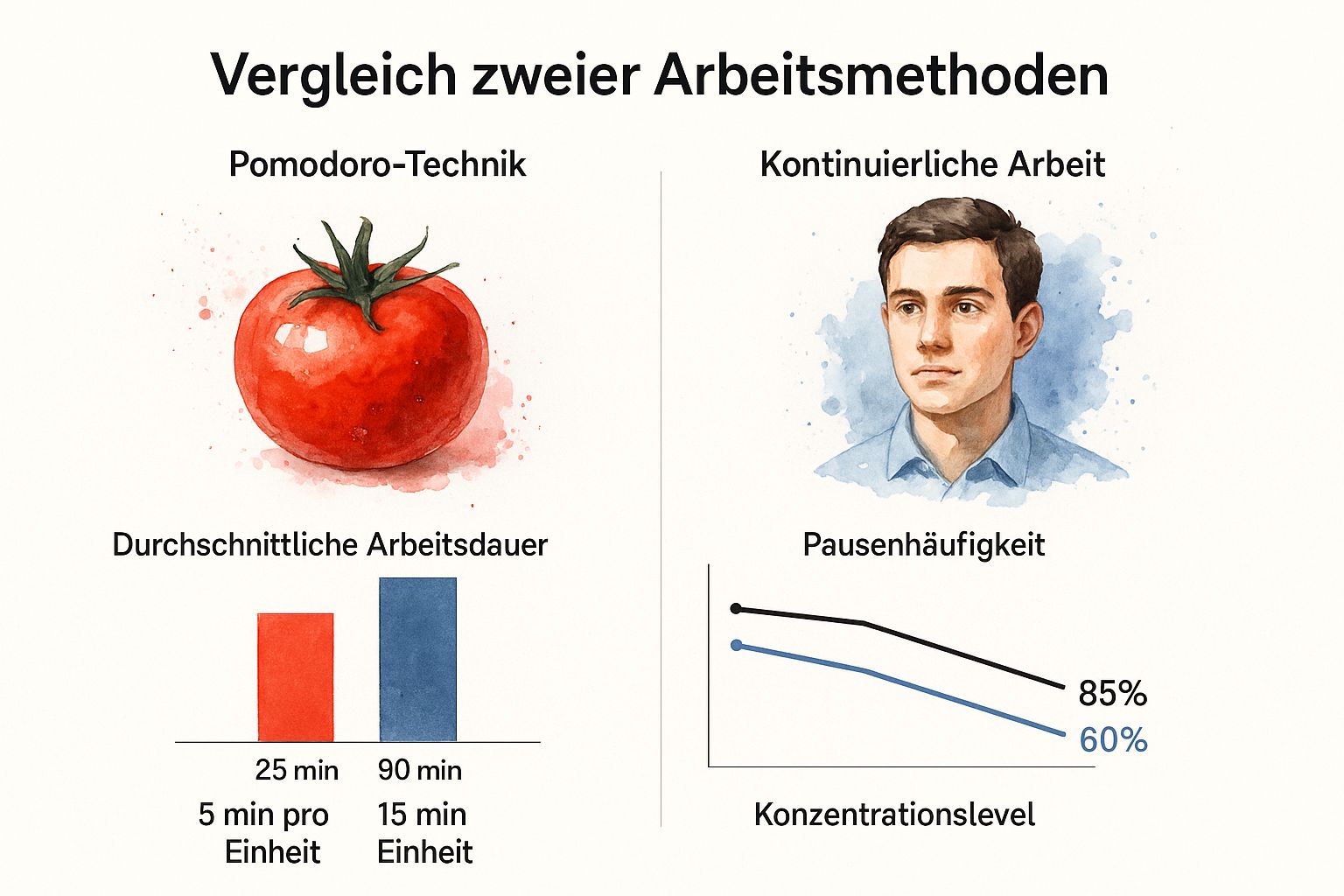 Infographic about konzentriert arbeiten