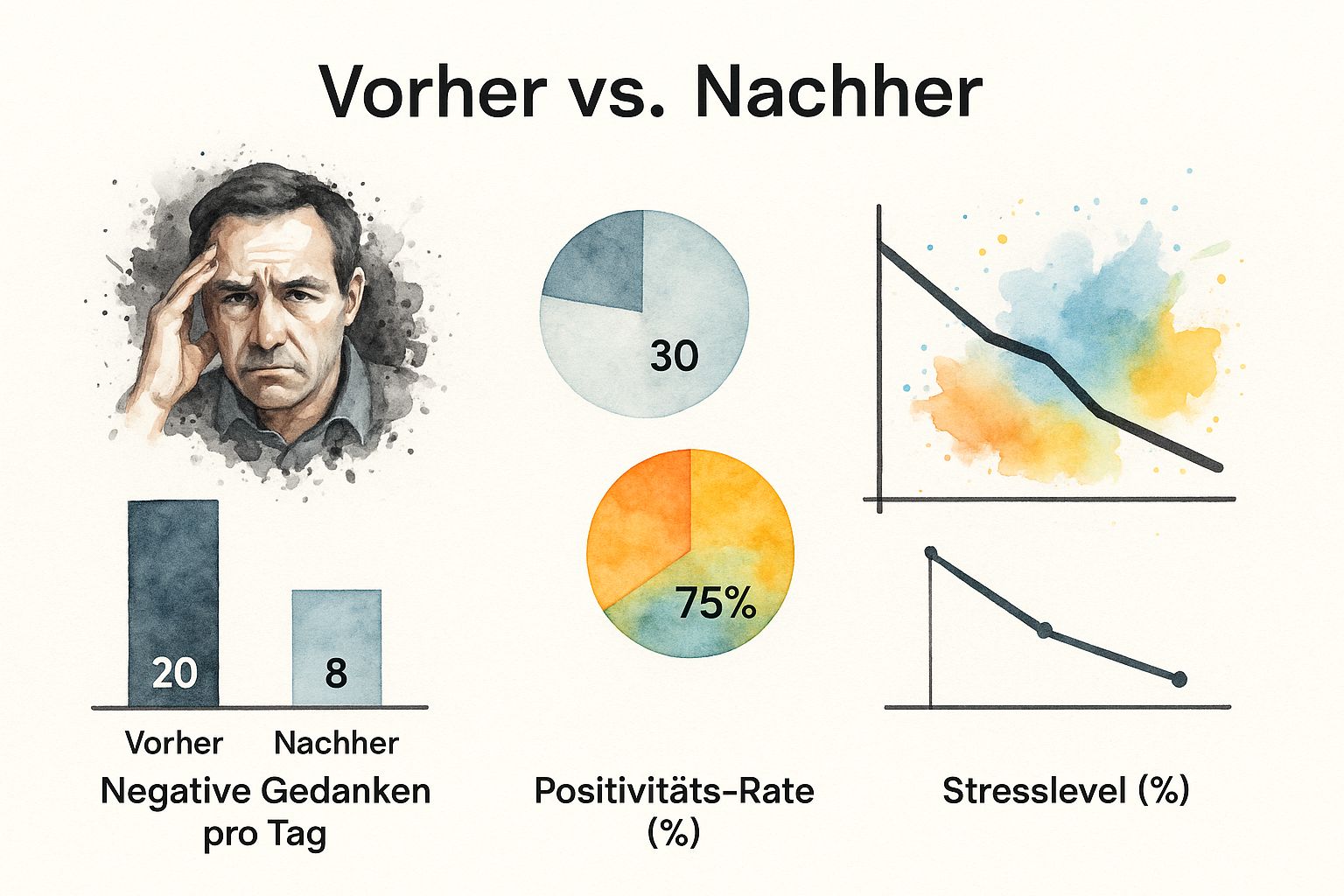 Infographic about negative gedanken loswerden