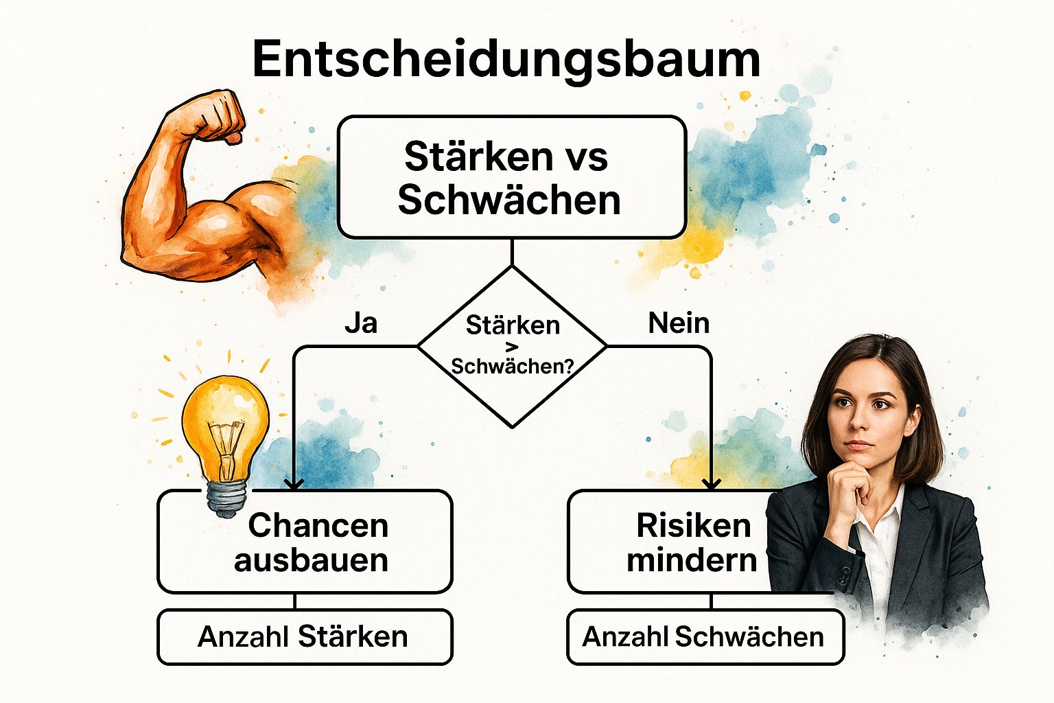 Infographic showing key data about SWOT-Analyse