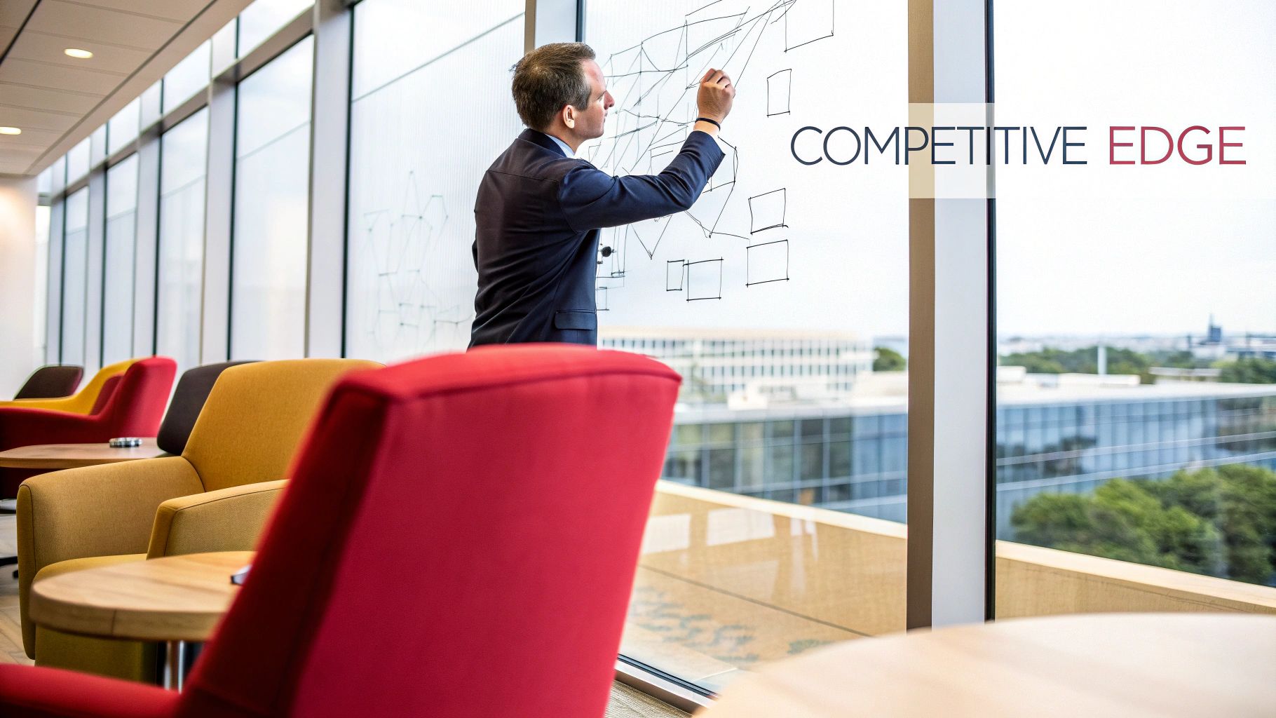 A team of professionals collaborating in a modern office, symbolizing strategic ISO consulting.
