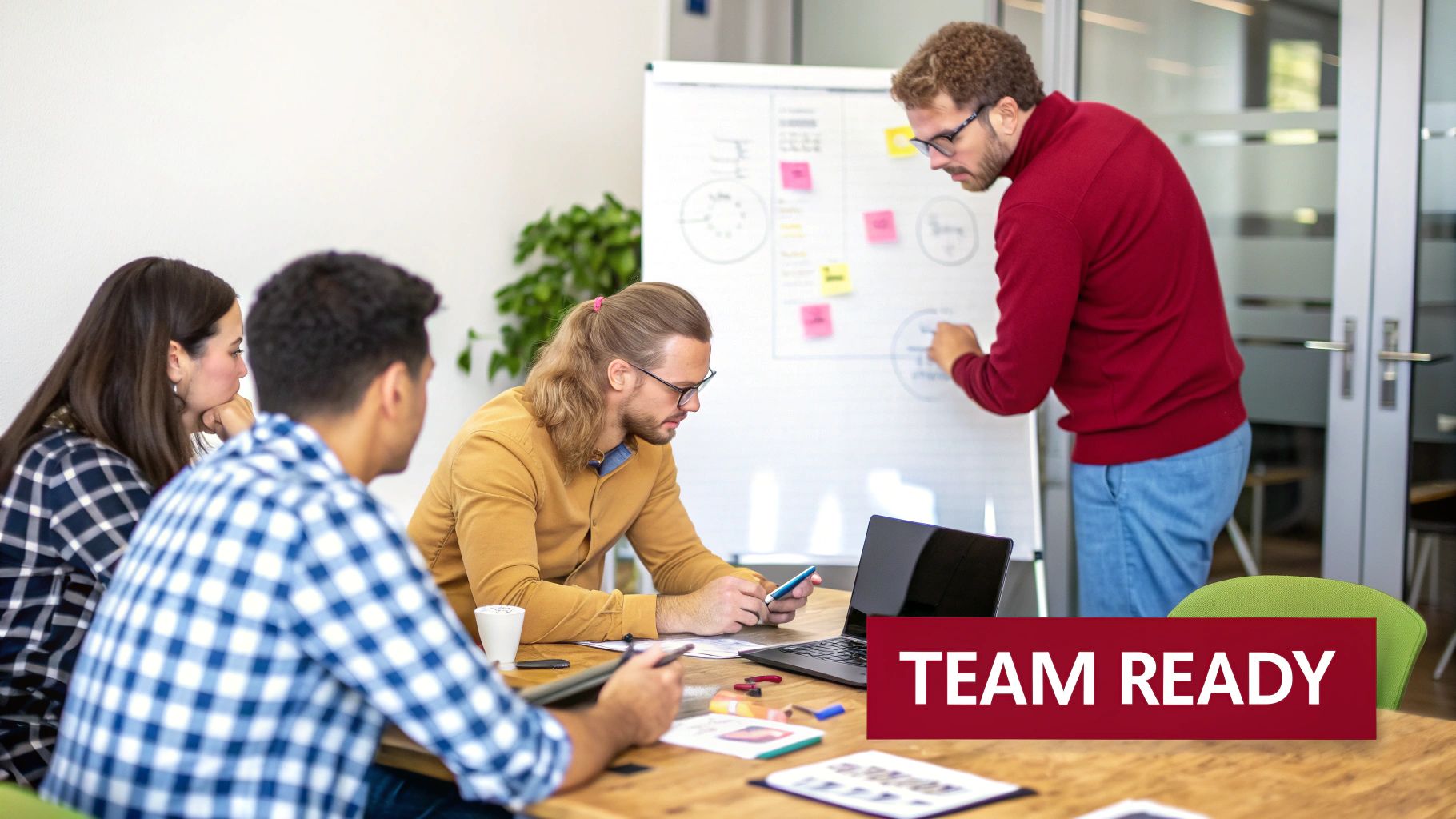 A diverse team collaborates effectively during a meeting, representing a smooth ISO implementation process.