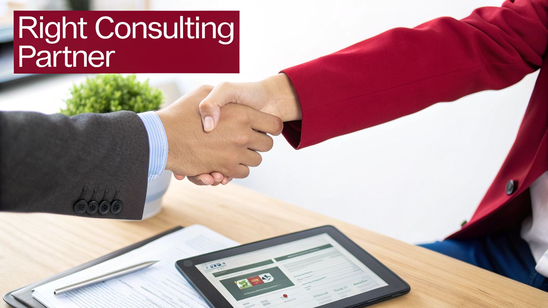 A person carefully examining a checklist, symbolising the process of selecting the right ISO 27001 consulting partner.