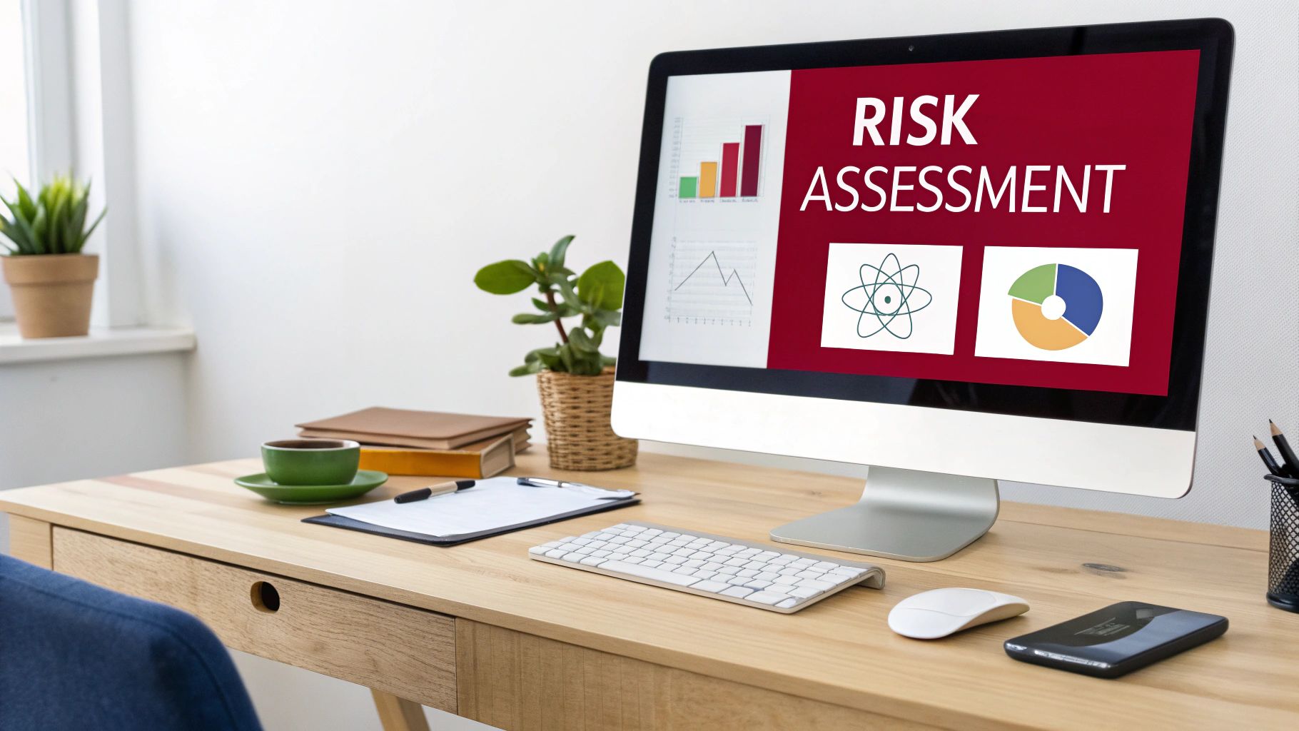 A team collaborating on a digital security plan, representing an information security management system.