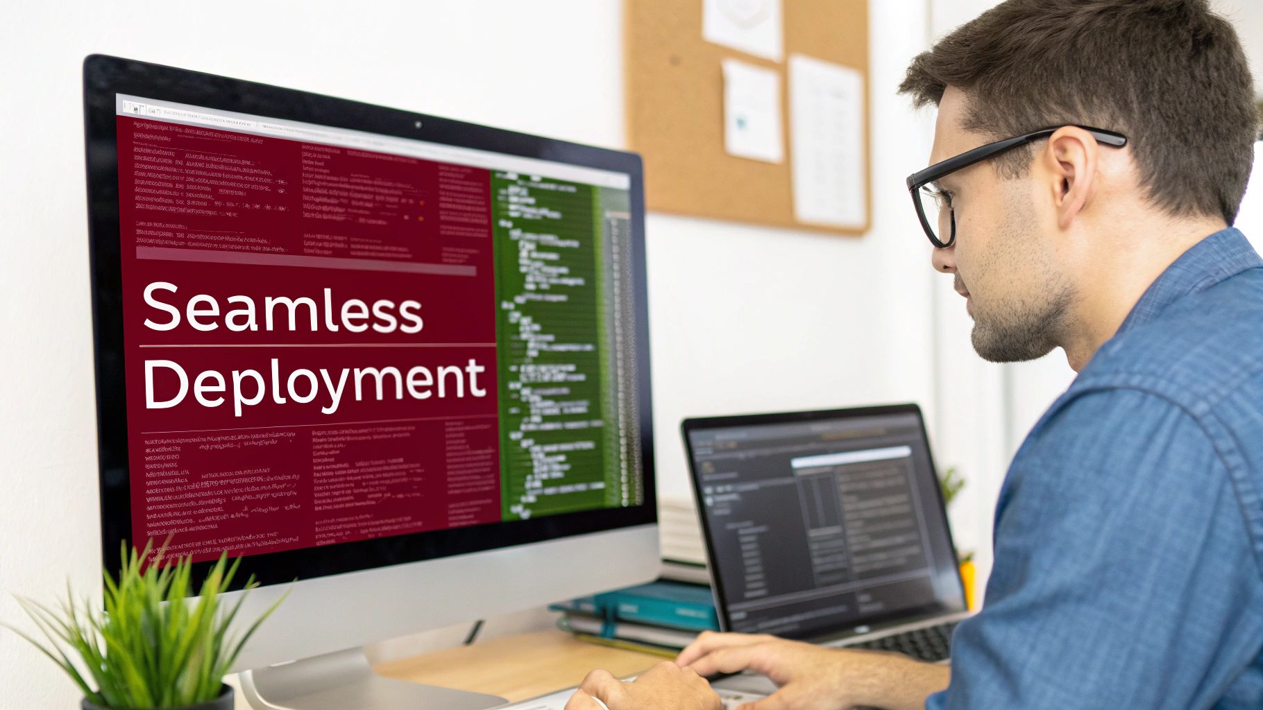 An Australian IT professional analysing complex security data on multiple monitors in a modern office, representing advanced expertise.