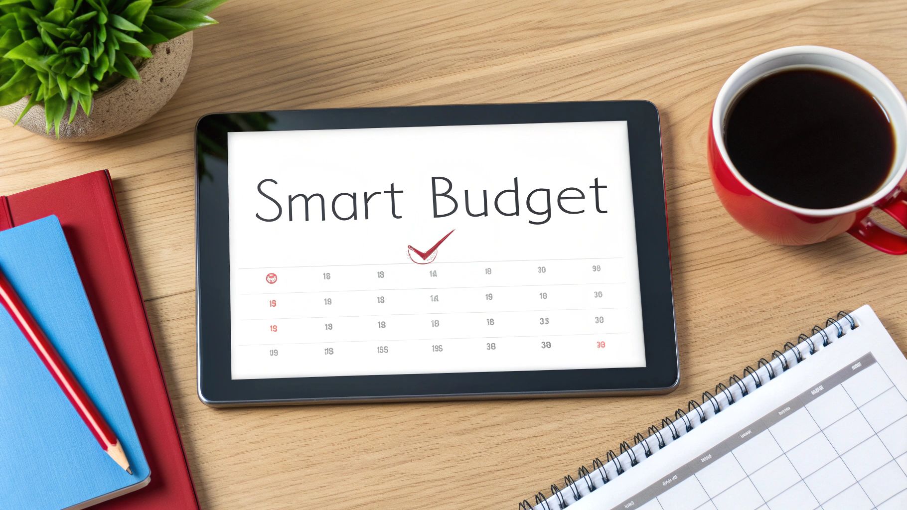 A person at a desk carefully planning a budget with a calculator and charts, representing the financial strategy for ISO 27001.