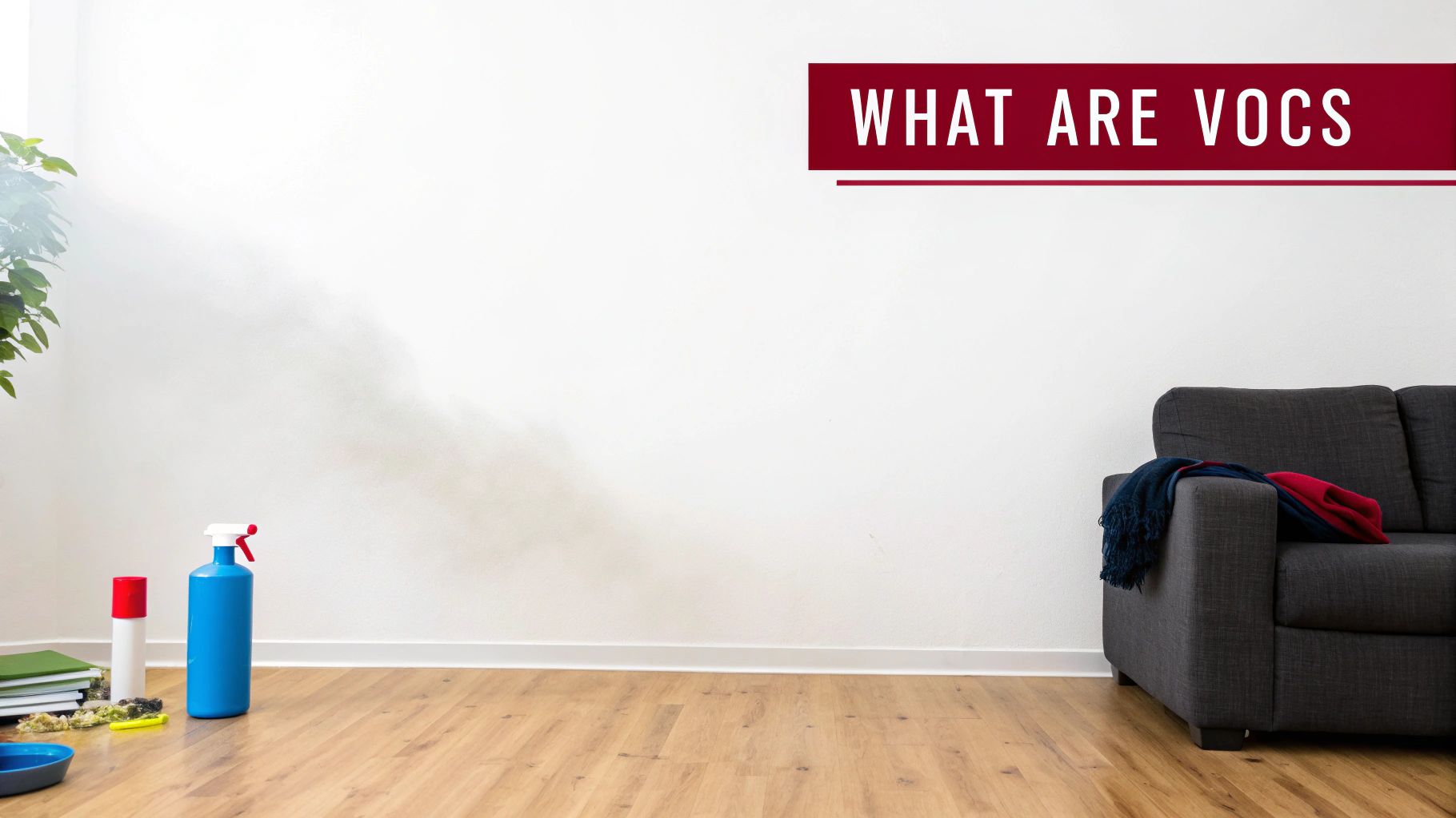 A professional conducting indoor air quality VOC testing in an office environment.