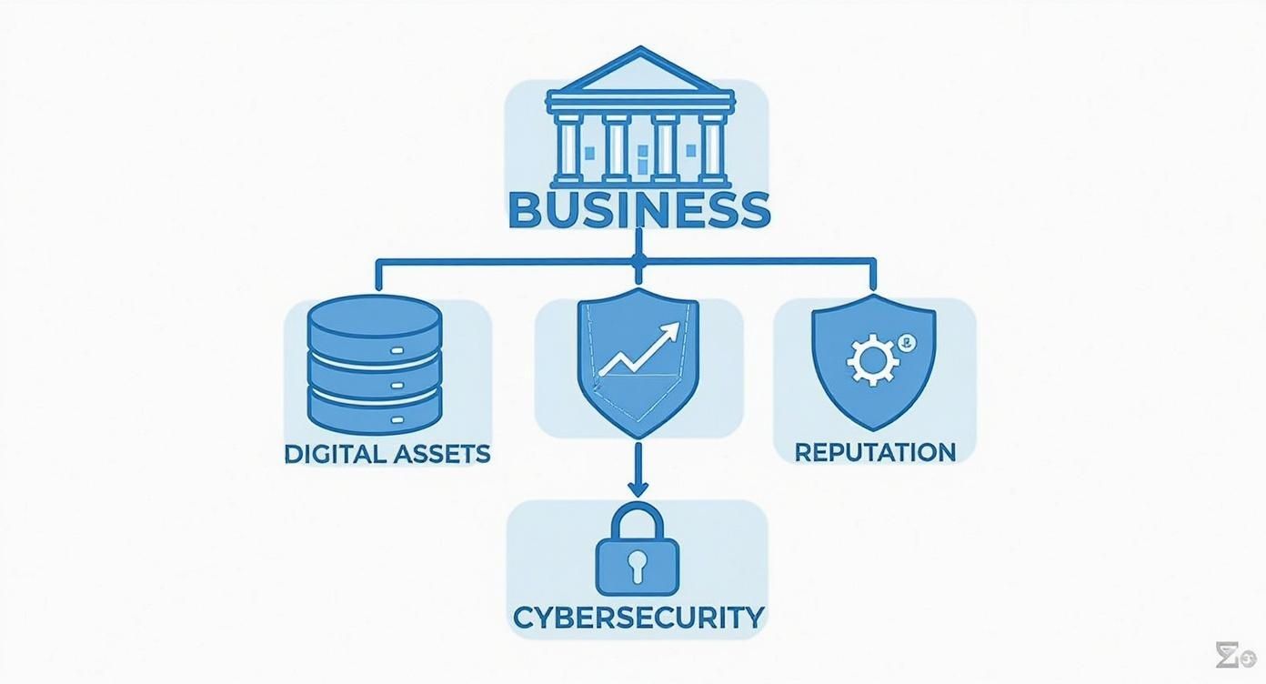Infographic about cybersecurity solutions for businesses