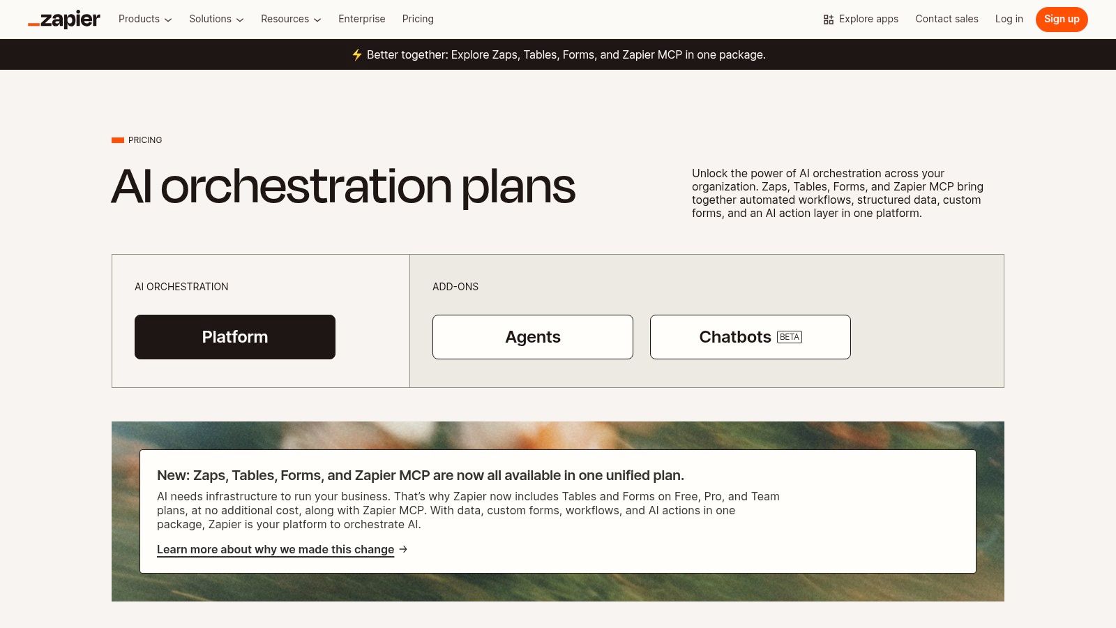 Zapier (AI orchestration, Agents, MCP)