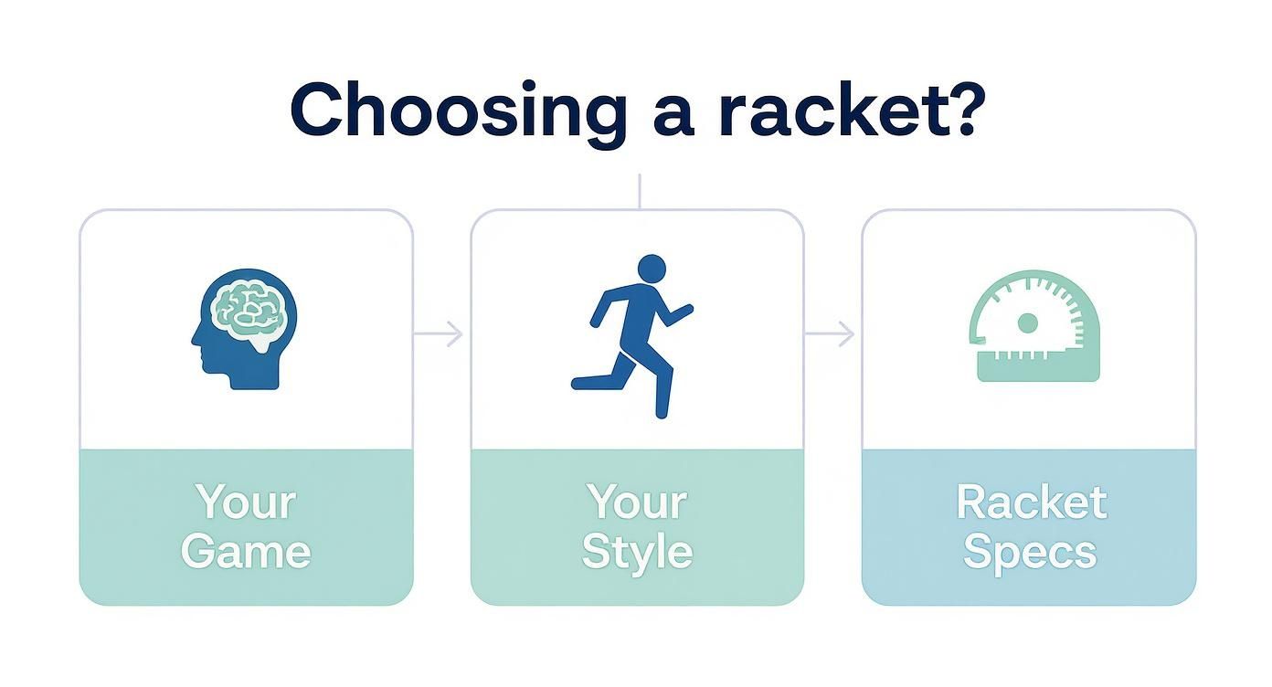 Infographic about how to choose a racket for tennis