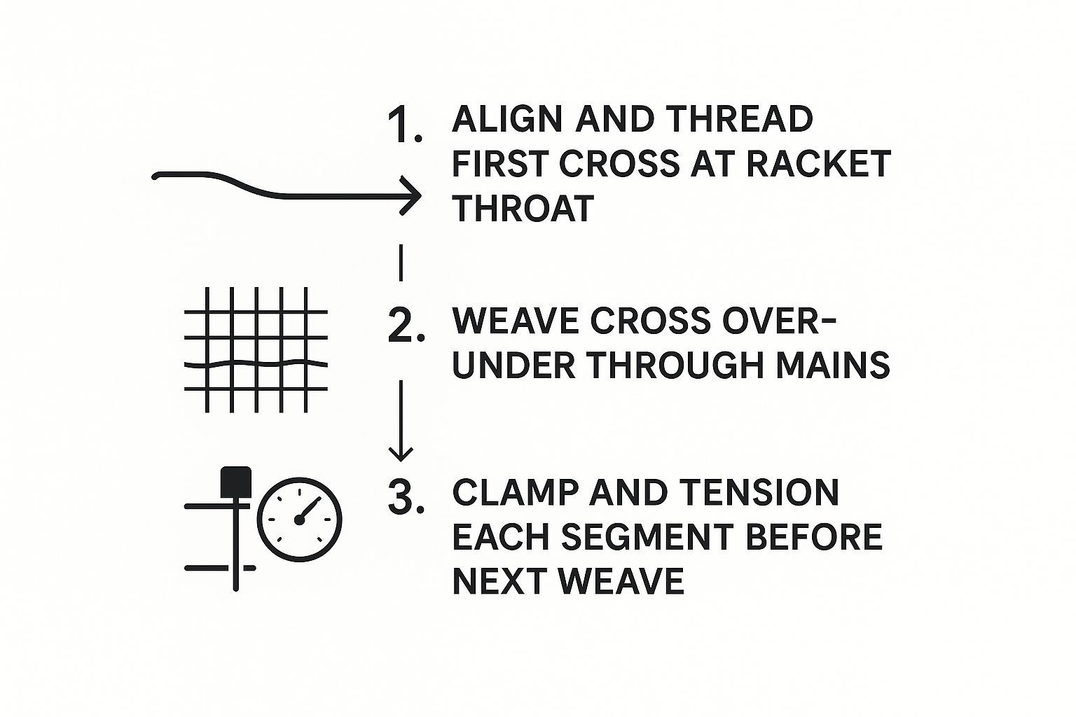 Infographic about how to string tennis racket