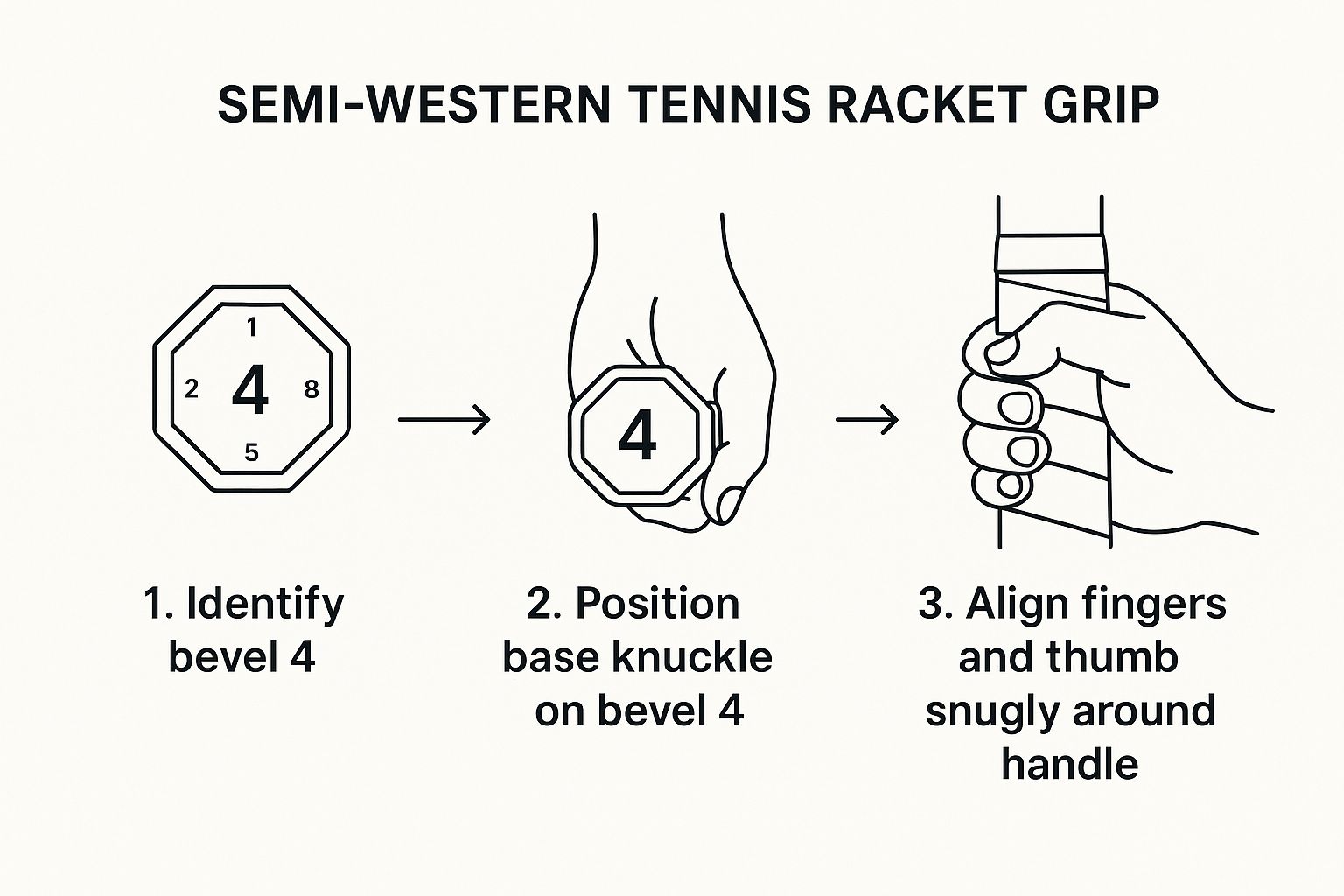 Infographic about how to grip tennis racket