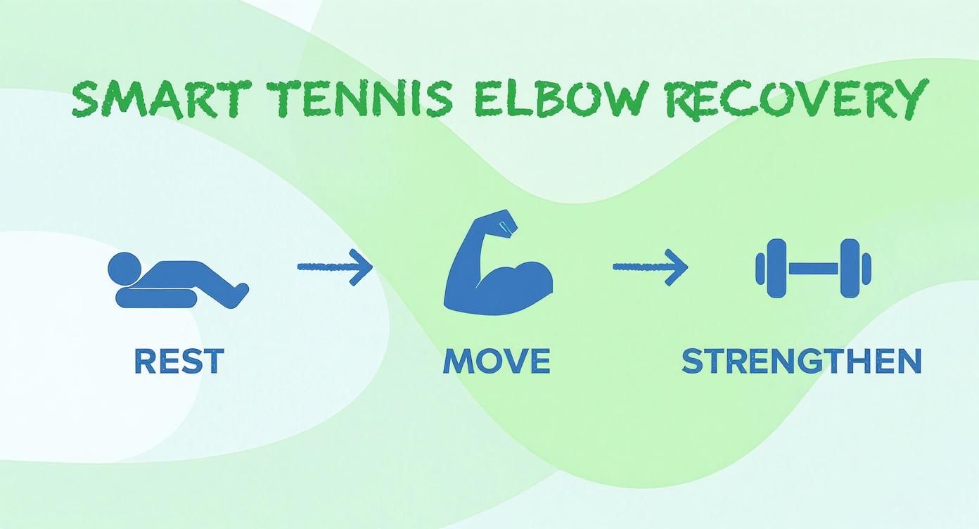 Infographic about exercise of tennis elbow