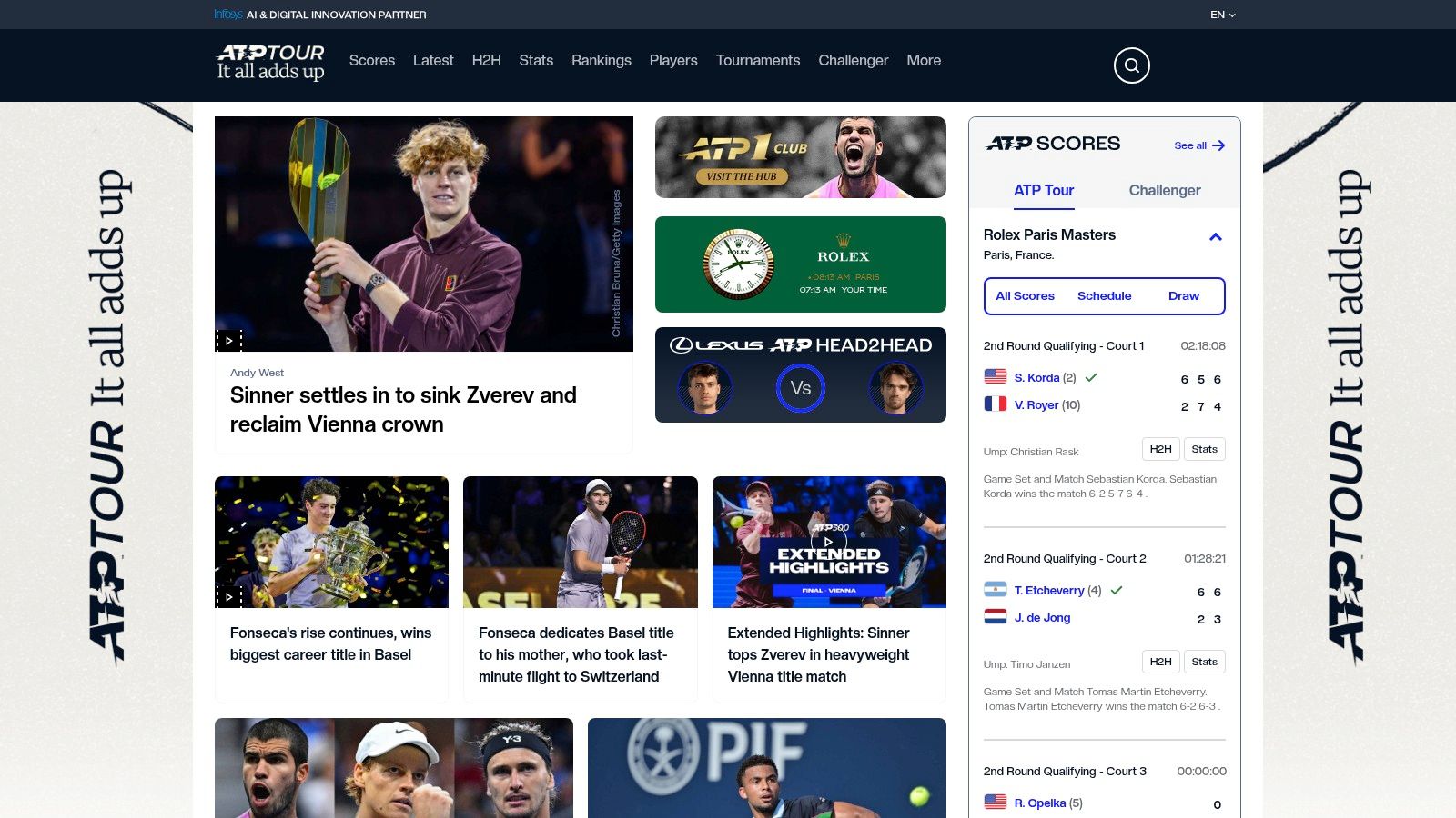 ATP Tour (official "Where to Watch" / broadcaster info)