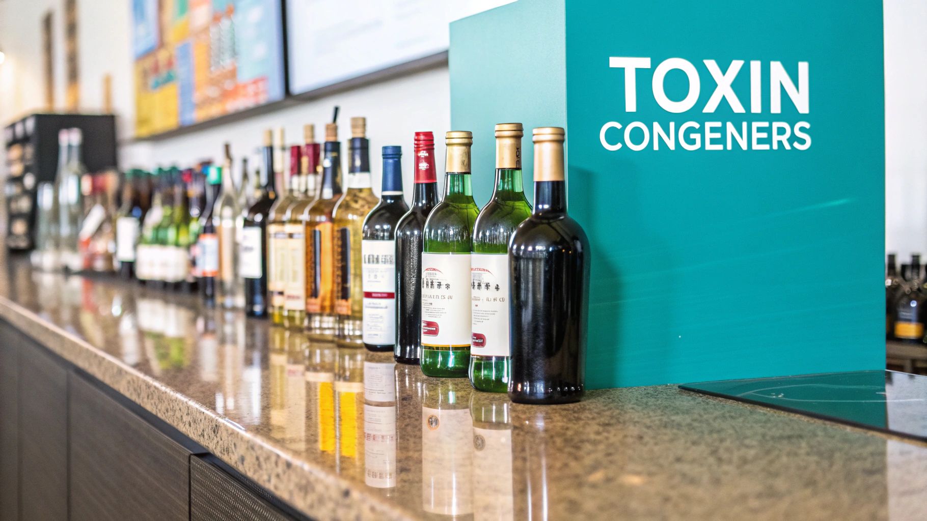 Glass of dark liquor and a glass of red wine, representing drinks high in congeners
