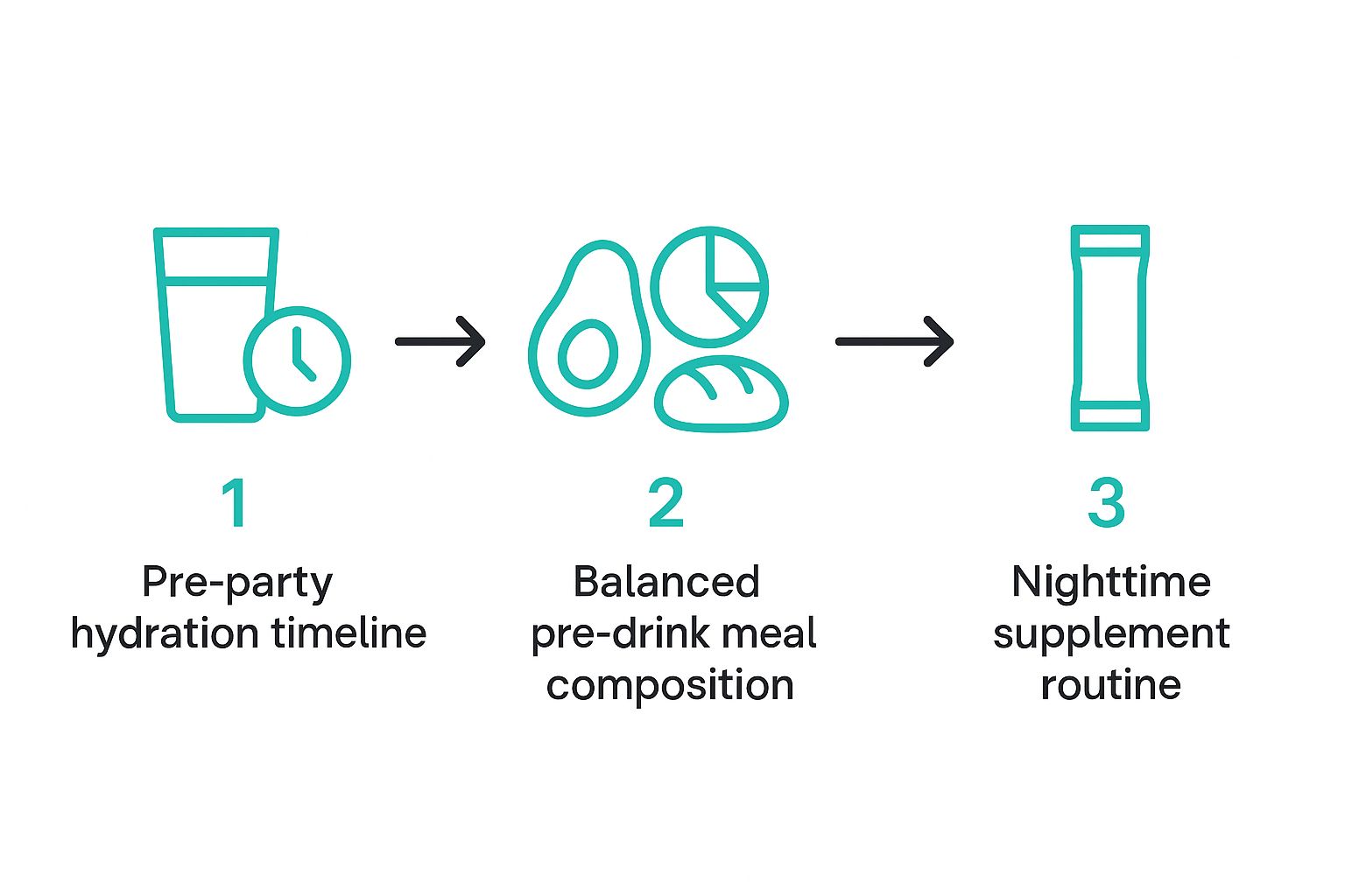 Infographic about how to stop a hangover the night before
