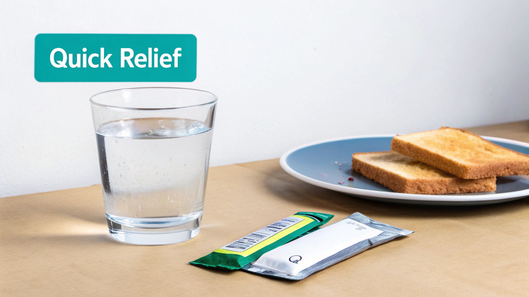 A person holding an Upside Hangover Stick, ready to take it before a social event.