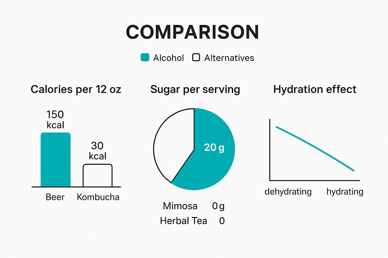 Infographic about healthy alternatives to alcohol