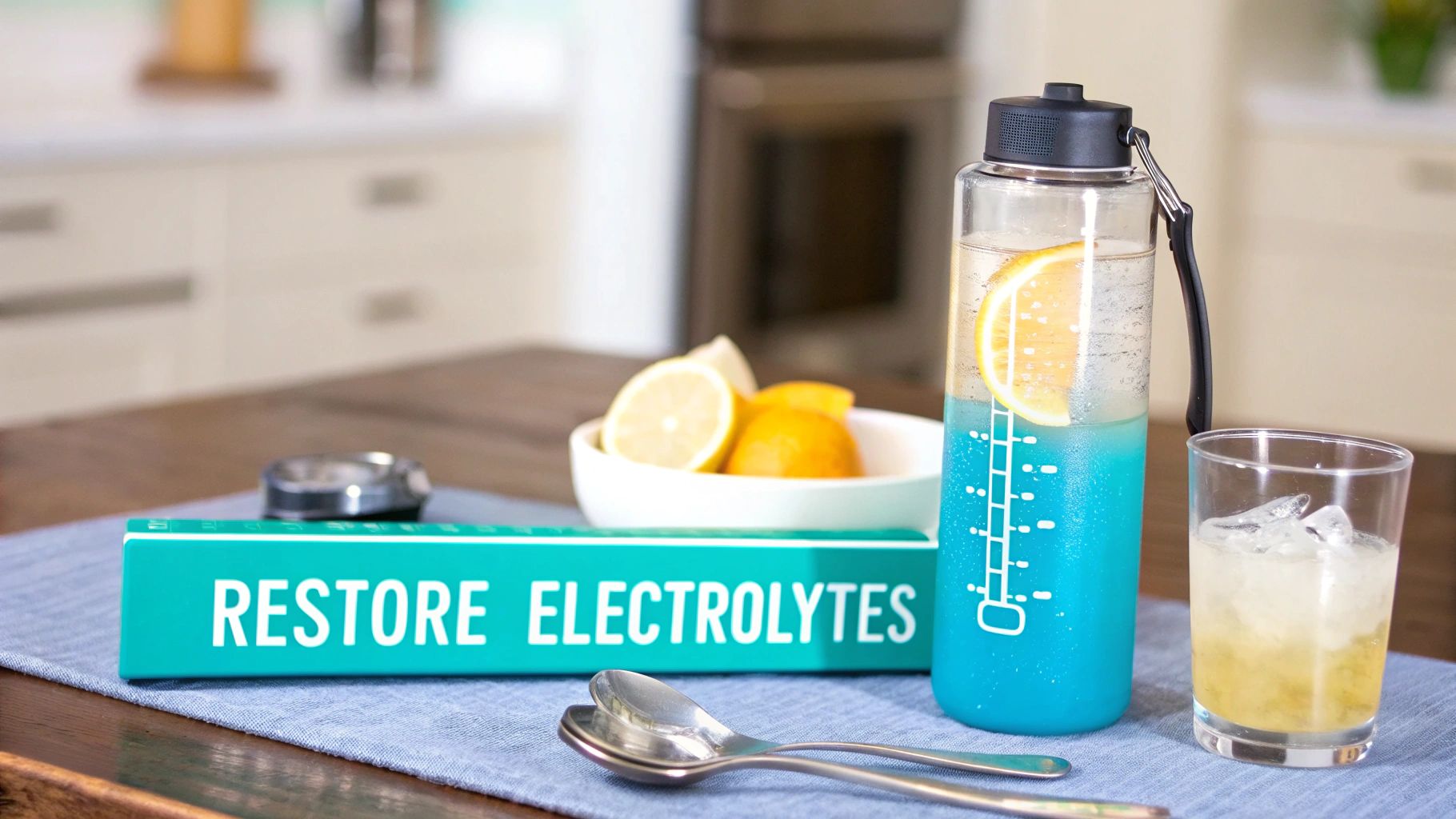 Rehydration setup with citrus and salt