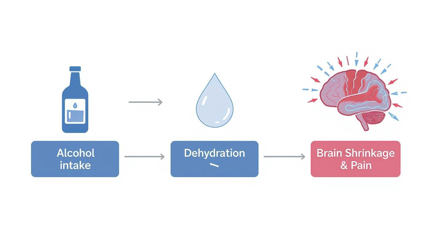 Infographic about why do you get headaches after drinking