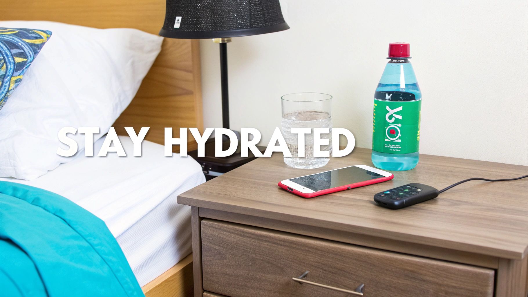 Person drinking water to stay hydrated