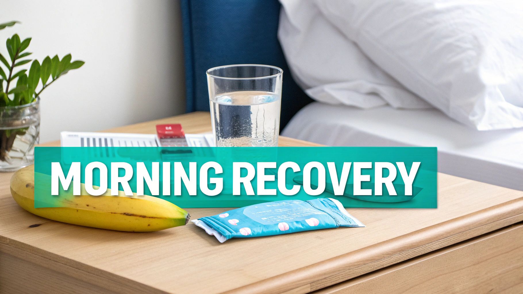 A person sleeping in bed, looking peaceful and recovering.