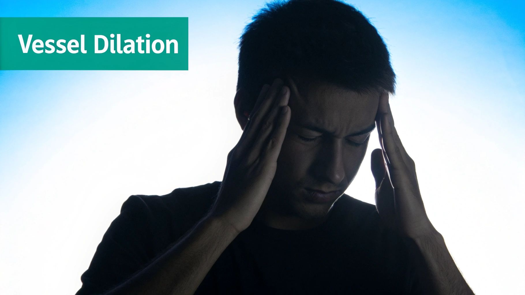 Person experiencing a severe headache or migraine, illustrating intense pain and sensitivity