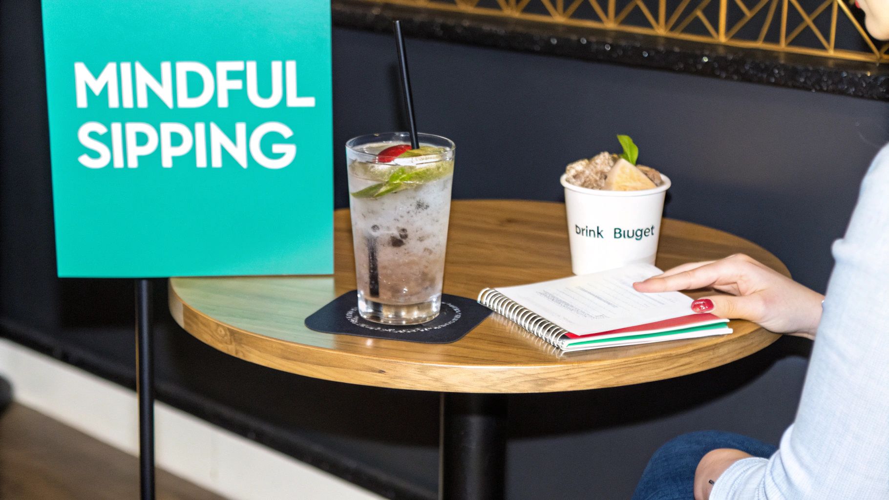 Friends toasting glasses of water and cocktails together in a mindful drinking setting