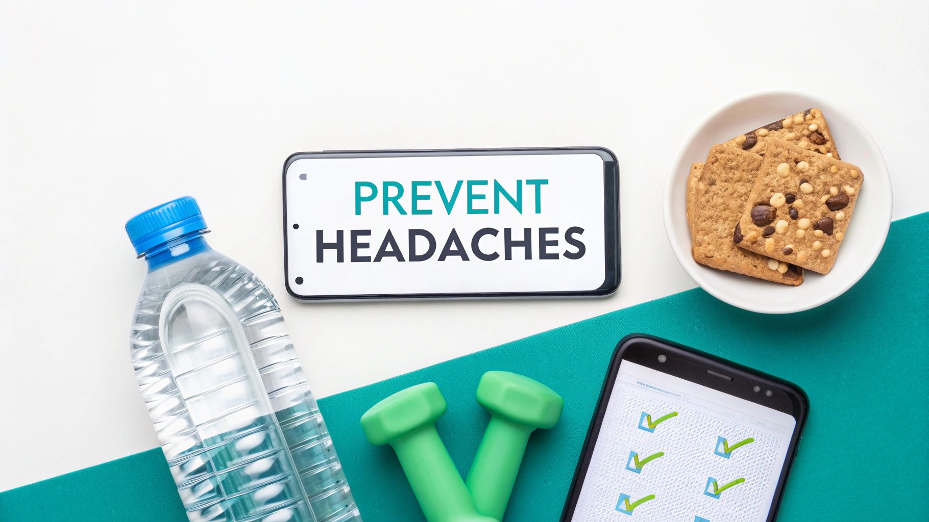 Person drinking water to prevent a headache.