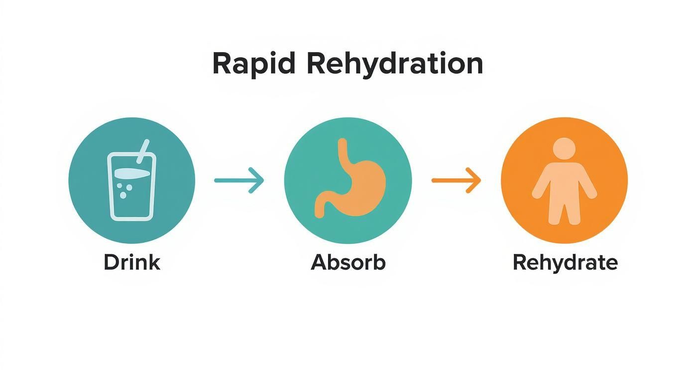 Infographic about rapid rehydration drink