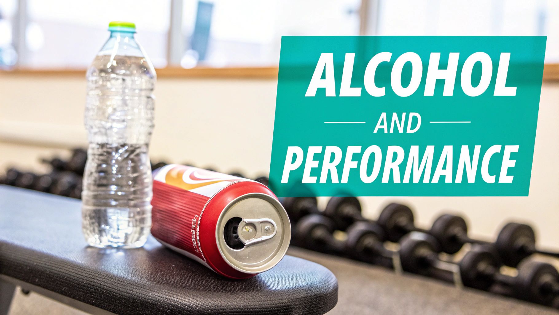 Woman looking tired while drinking water in a gym