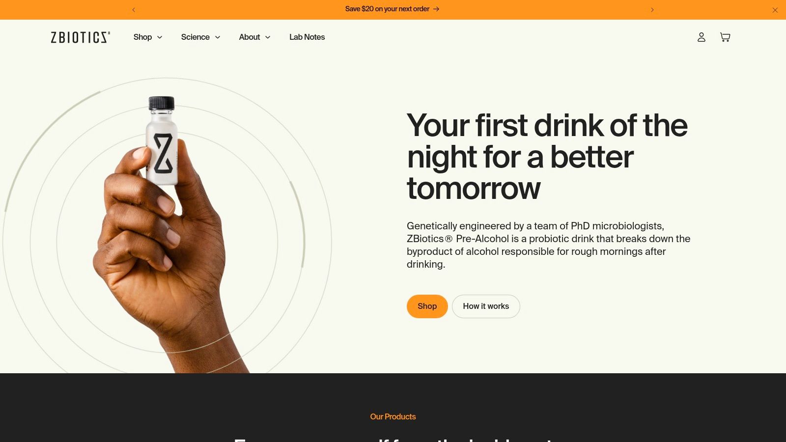 ZBiotics Pre-Alcohol Probiotic
