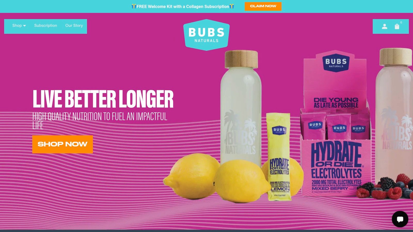 BUBS Naturals Hydrate or Die