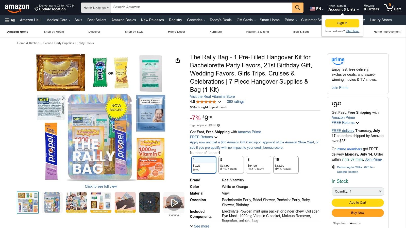 Amazon – Real Vitamins The Rally Bag