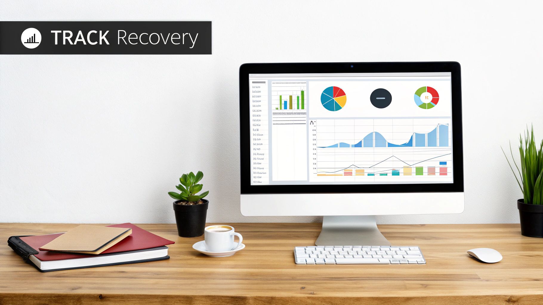 A person looking at a growth chart on a screen, symbolising SEO recovery monitoring.