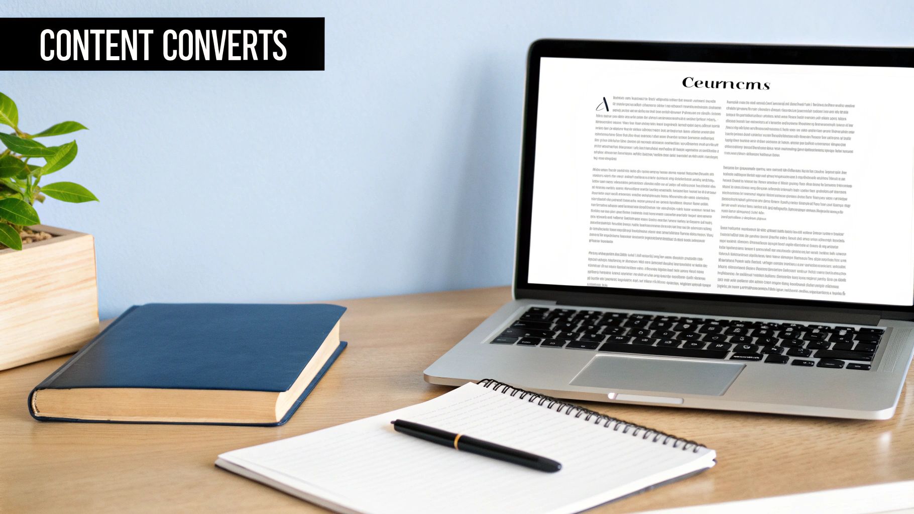 A person writing in a notebook, brainstorming content ideas that will connect with customers.