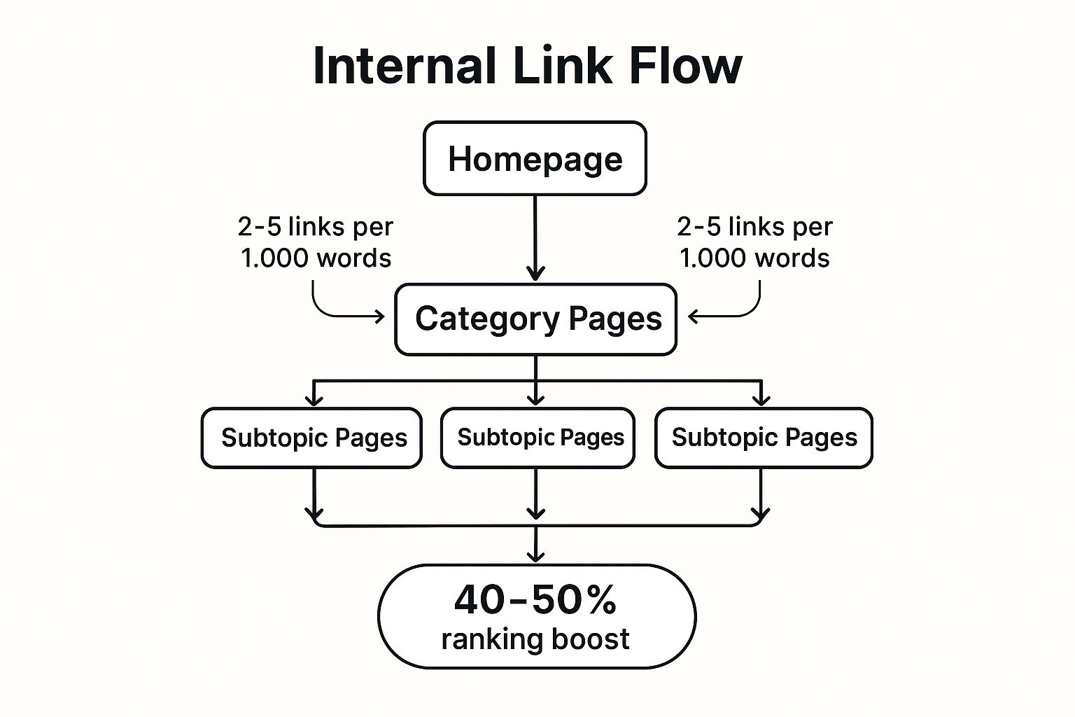 Infographic showing key data about Implement Internal Linking Strategy for Site Architecture and Authority Flow