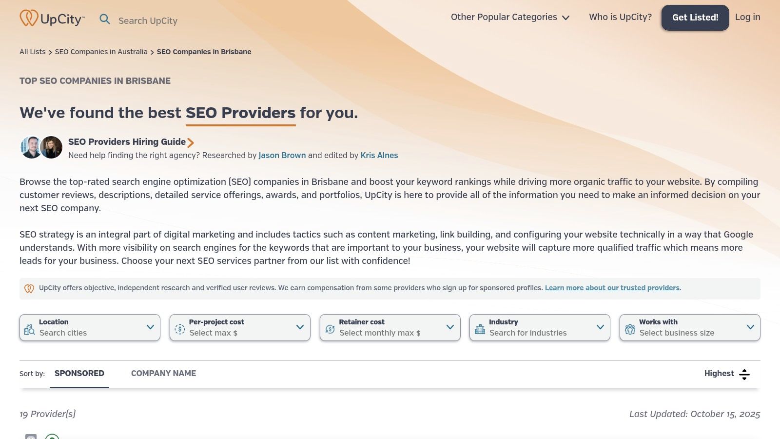 UpCity – Brisbane SEO Companies