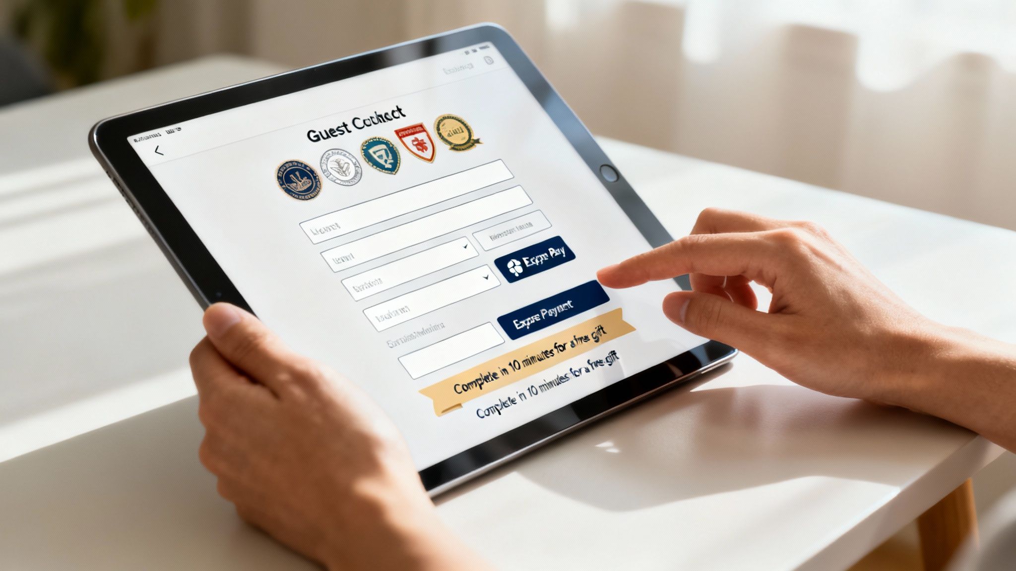 A streamlined and secure online checkout page displayed on a laptop, emphasizing trust and ease of use.